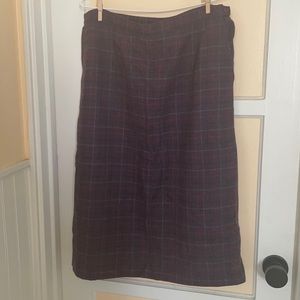 Vintage 70’s Pendleton Wool Skirt - Purple Windowpane Plaid